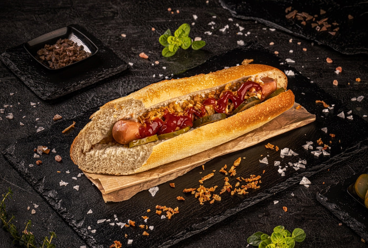 Hotdog met kruiden