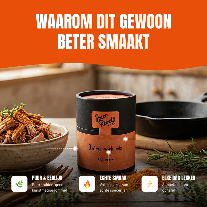Juicy pork mix - Pulled pork kruidenmix