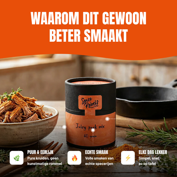 Juicy pork mix - Pulled pork kruidenmix