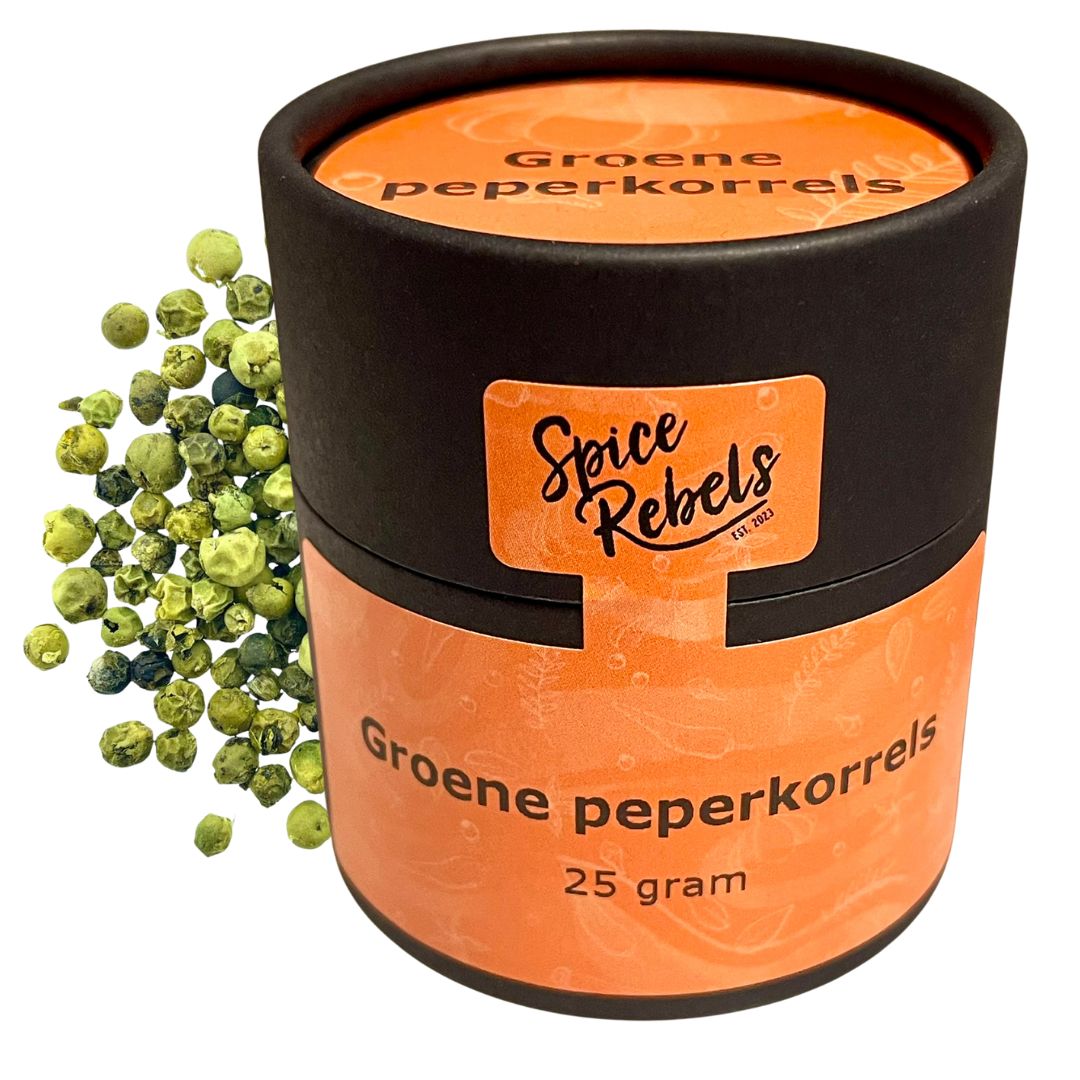 groene peperkorrels pot