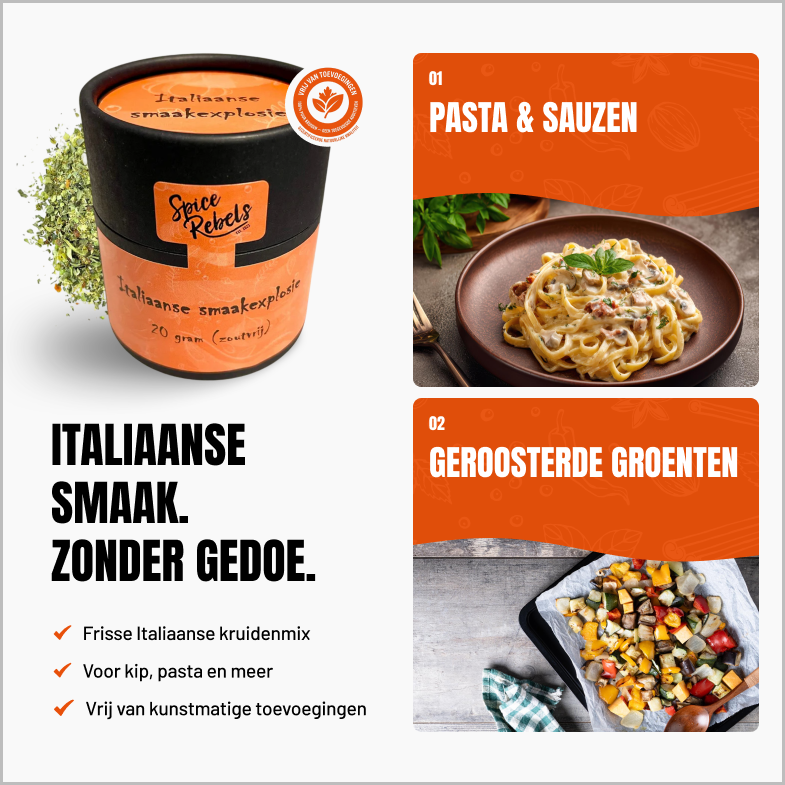 Italiaanse smaakexplosie - Italiaanse kruidenmix (zoutvrij)