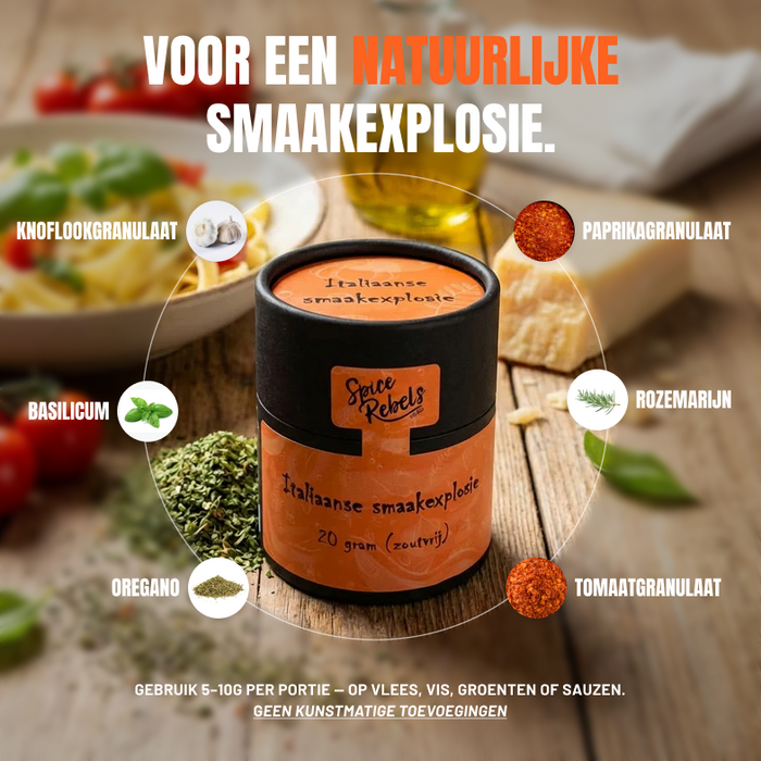 Italiaanse smaakexplosie - Italiaanse kruidenmix (zoutvrij)