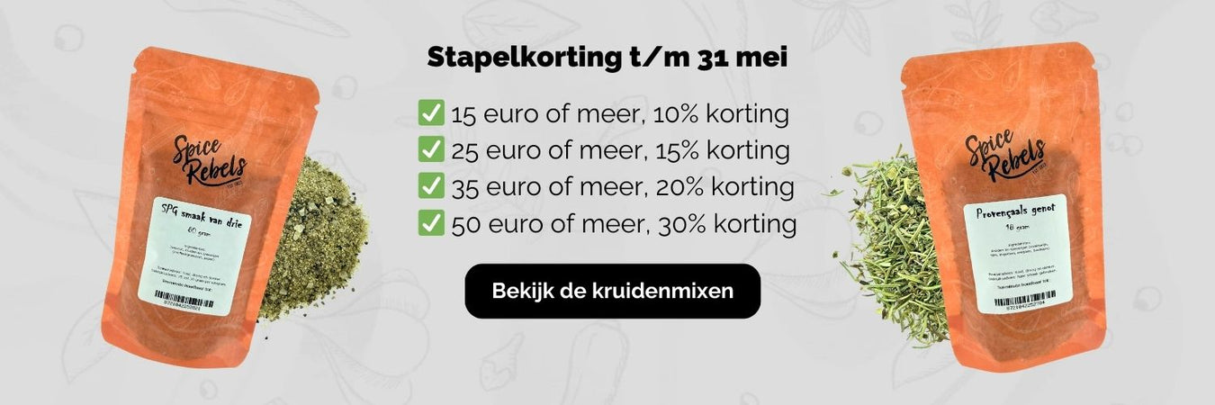 Stapelkorting t/m 31 mei