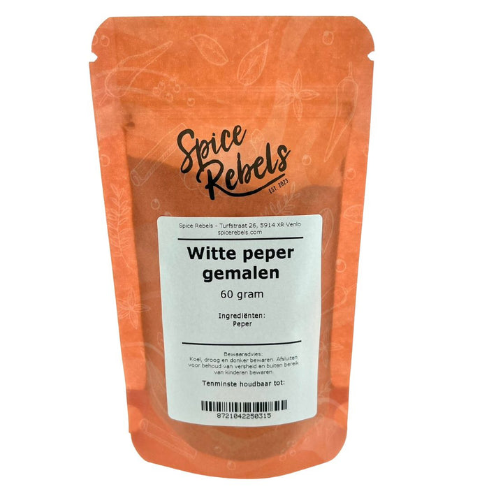Witte peper gemalen - 60 gram - vooraanzicht