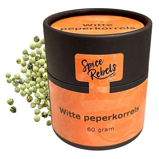 witte peperkorrels pot