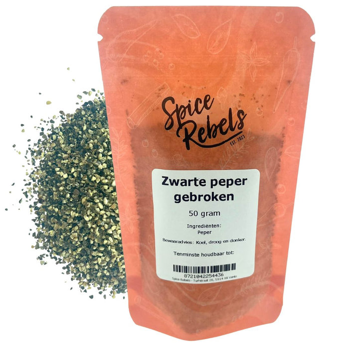 Zwarte peper gebroken